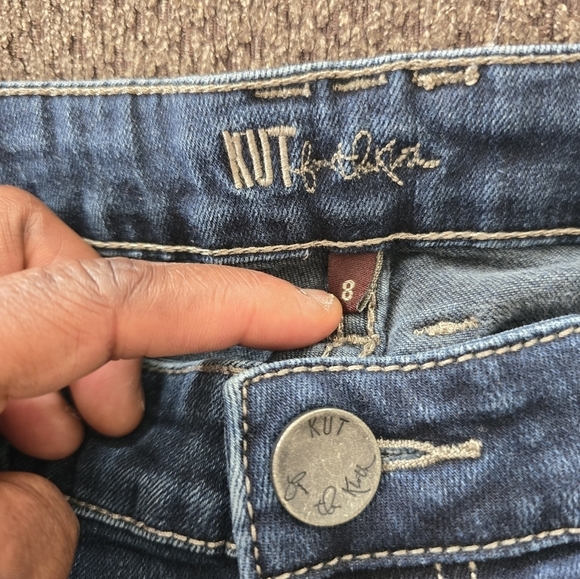 Kut From The Kloth Jeans Women Blue 32×30 Medium Wash Mid Rise Logo Straight - Picture 7 of 12